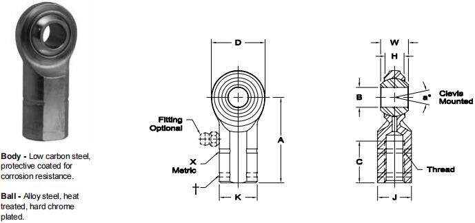 AURORACW-M12關(guān)節(jié)軸承圖紙